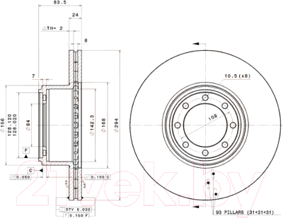 

Тормозной диск Brembo, 09976110