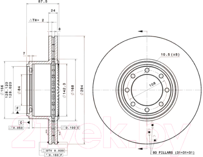 Тормозной диск Brembo 09976160