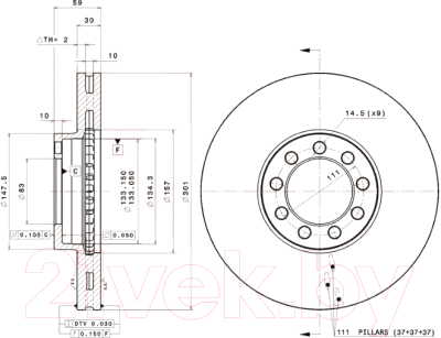 

Тормозной диск Brembo, 09976210