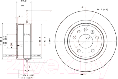 

Тормозной диск Brembo, 08830511