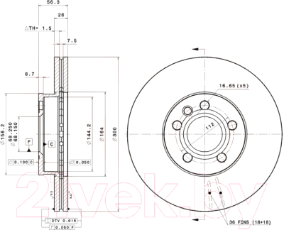 

Тормозной диск Brembo, 09993114