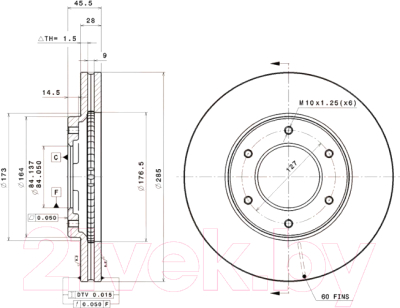 

Тормозной диск Brembo, 09A20310