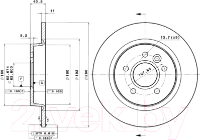 

Тормозной диск Brembo, 08997511