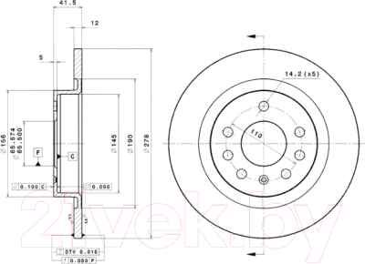 

Тормозной диск Brembo, 08A22410
