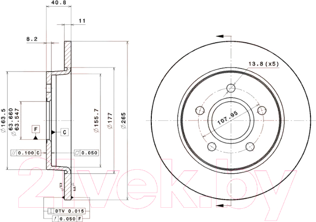 Тормозной диск Brembo 08A02921