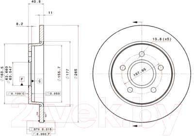 

Тормозной диск Brembo, 08A02921