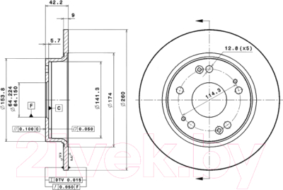 

Тормозной диск Brembo, 08A14710