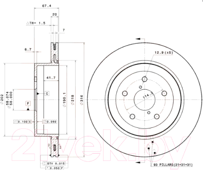 

Тормозной диск Brembo, 09781321