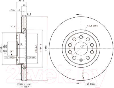 Тормозной диск Brembo 09977211