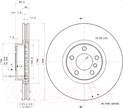 Тормозной диск Brembo 09992211