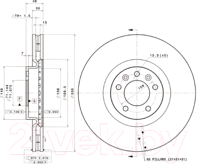 

Тормозной диск Brembo, 09A08911