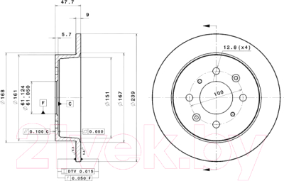 Тормозной диск Brembo 08A92010