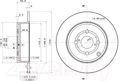 

Тормозной диск Brembo, 08A33710