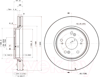 

Тормозной диск Brembo, 09A86610