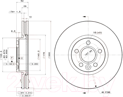 Тормозной диск Brembo 09A42711