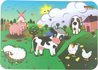 

Развивающая игра WoodLand Toys, Уличные домашние животные. Деревянный вкладыш / 011502