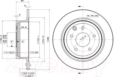 

Тормозной диск Brembo, 08A71510