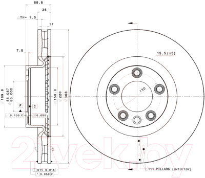 

Тормозной диск Brembo, 09987011