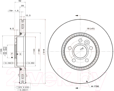 Тормозной диск Brembo 09A42611