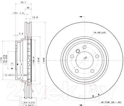 

Тормозной диск Brembo, 09A59911