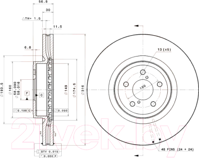 Тормозной диск Brembo 09A87014