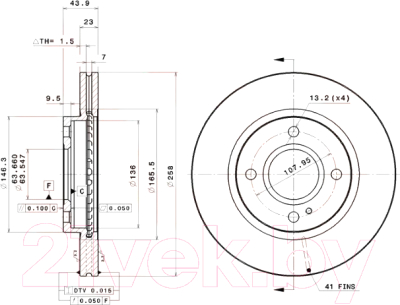 

Тормозной диск Brembo, 09A96824