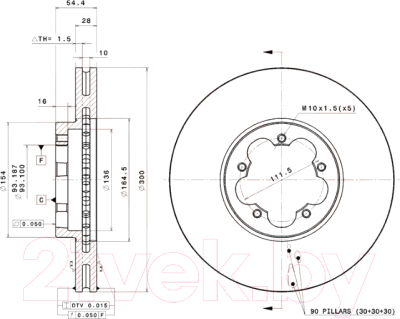 

Тормозной диск Brembo, 09A53110