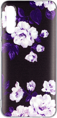 Чехол-накладка Case Print для Galaxy A50 (черно-белый цветок)