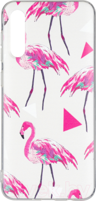 Чехол-накладка Case Print для Galaxy A50 (фламинго)