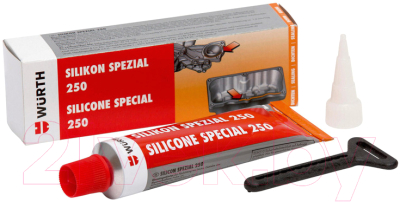 Герметик силиконовый Wurth Silikon Special 250 / 0890321 (70мл, красный)