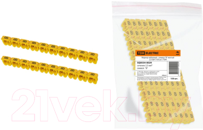 Маркер кабельный TDM SQ0534-0029 (150шт, желтый)