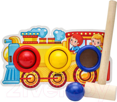 

Развивающая игра WoodLand Toys, Стучалка цветная. Паровоз / 115208