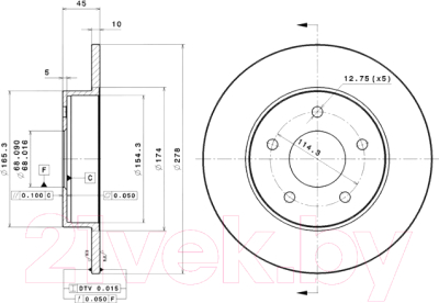 

Тормозной диск Brembo, 08946120