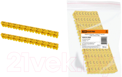 Маркер кабельный TDM SQ0534-0060 (100шт, желтый)