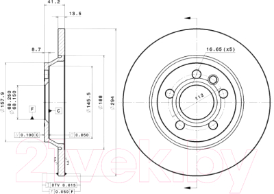 

Тормозной диск Brembo, 08917611