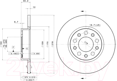 

Тормозной диск Brembo, 08936421