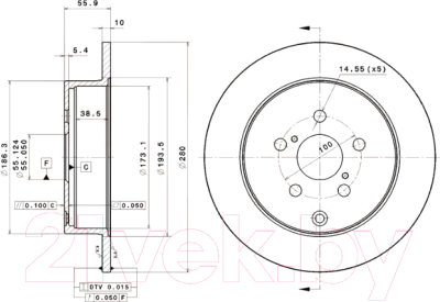 

Тормозной диск Brembo, 08A33510