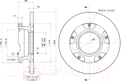 

Тормозной диск Brembo, 08A73010