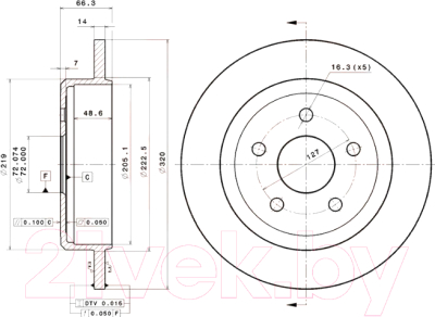 

Тормозной диск Brembo, 08A86310