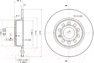 Тормозной диск Brembo 08B41311