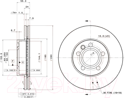 

Тормозной диск Brembo, 09719611