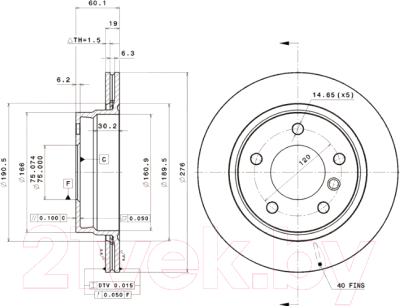 

Тормозной диск Brembo, 09772711