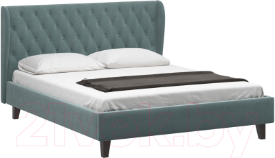 Двуспальная кровать Woodcraft Грац-Н 160 вариант 4 (свинцовый бархат)