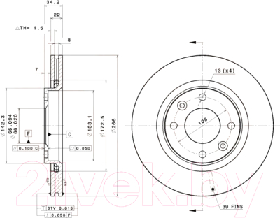 Тормозной диск Brembo 09869511