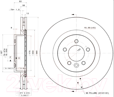 

Тормозной диск Brembo, 09887731