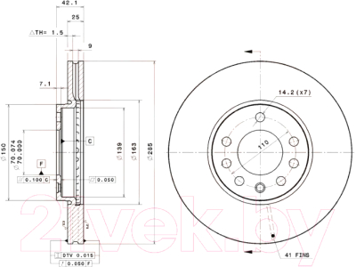 

Тормозной диск Brembo, 09916510