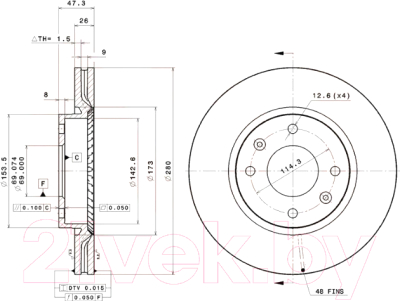 

Тормозной диск Brembo, 09957421
