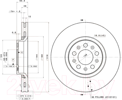 

Тормозной диск Brembo, 09975511