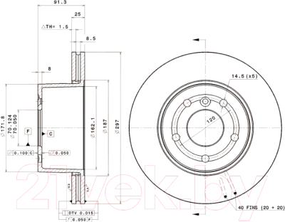 

Тормозной диск Brembo, 09A22911