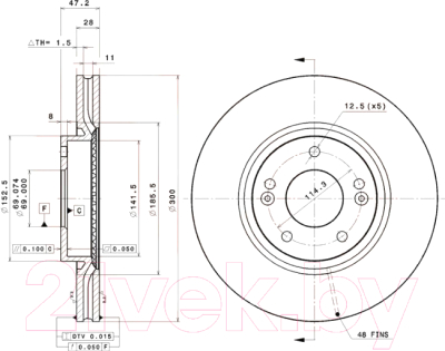 Тормозной диск Brembo 09A53220